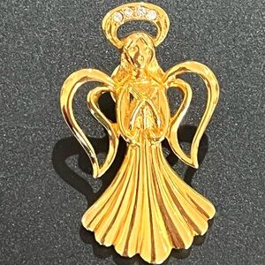 Gold tone Angel vintage pin